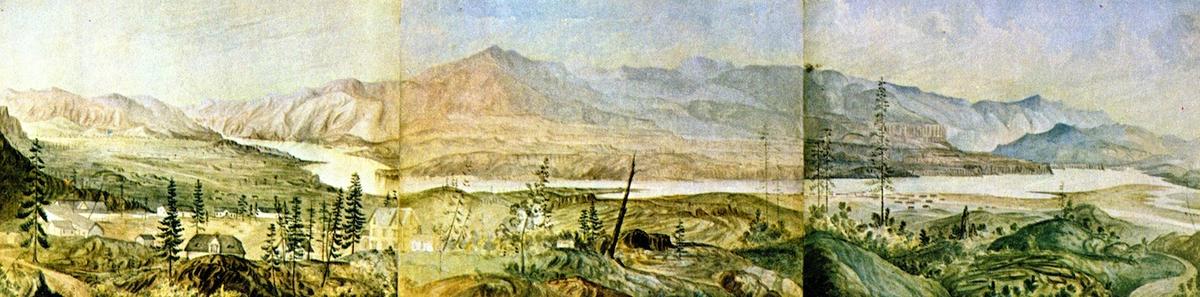 Wikioo.org - Die Enzyklopädie bildender Kunst - Malerei, Kunstwerk von James Madison Alden - Fort Dalles auf dem Columbia River