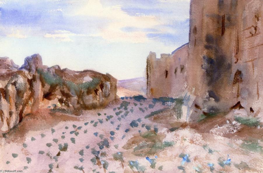 Wikioo.org - The Encyclopedia of Fine Arts - Painting, Artwork by John Singer Sargent - Fortress, Roads and Rocks