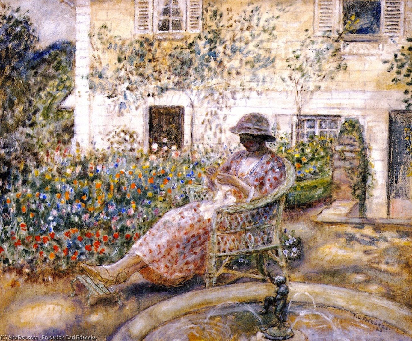 Wikioo.org - The Encyclopedia of Fine Arts - Painting, Artwork by Frederick Carl Frieseke - The Fountain