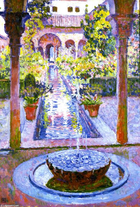Wikioo.org - The Encyclopedia of Fine Arts - Painting, Artwork by Theo Van Rysselberghe - Fountain at the Generalife in Grenada