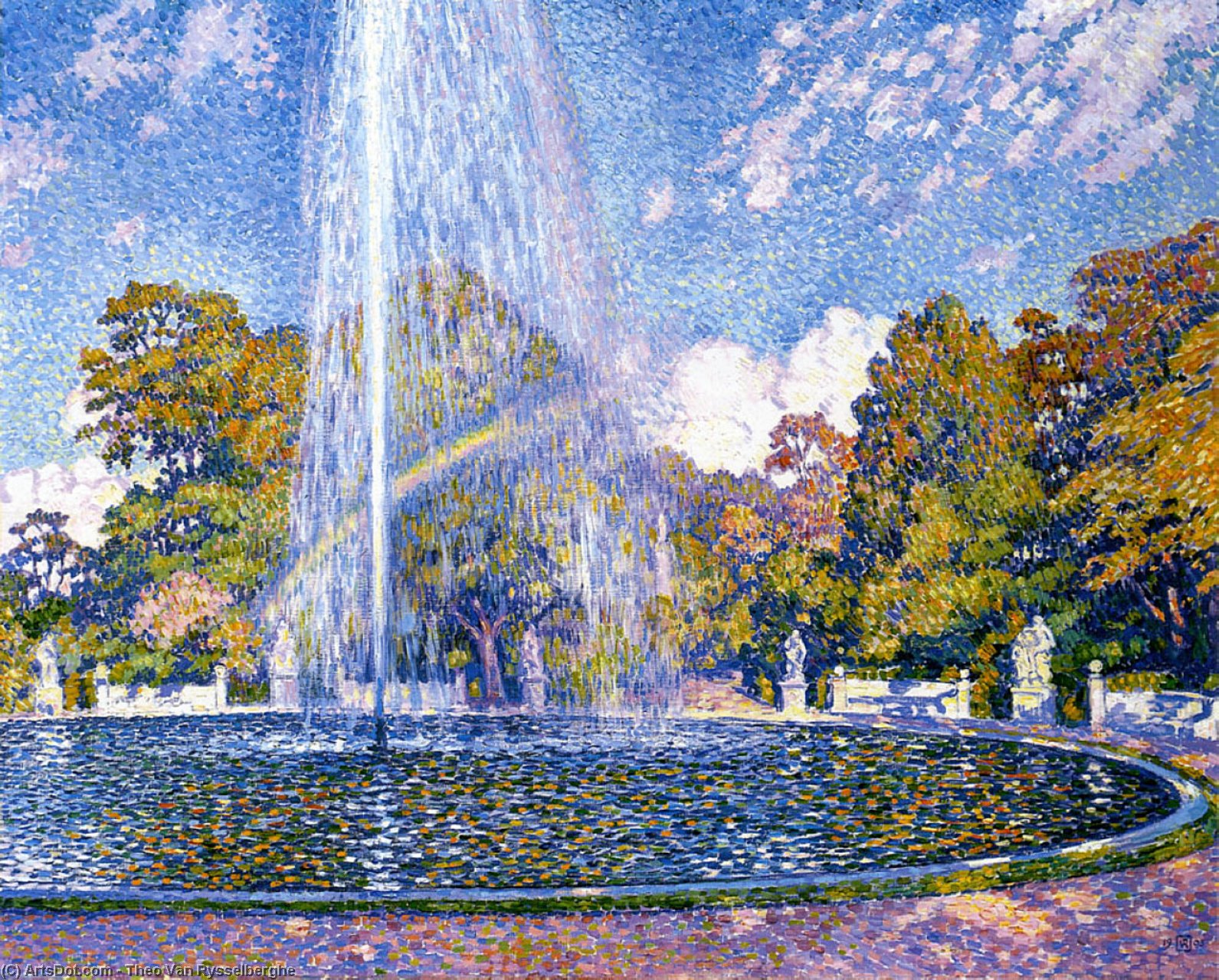 WikiOO.org - Encyclopedia of Fine Arts - Maľba, Artwork Theo Van Rysselberghe - Fountain at Sans-Souci, Potsdam