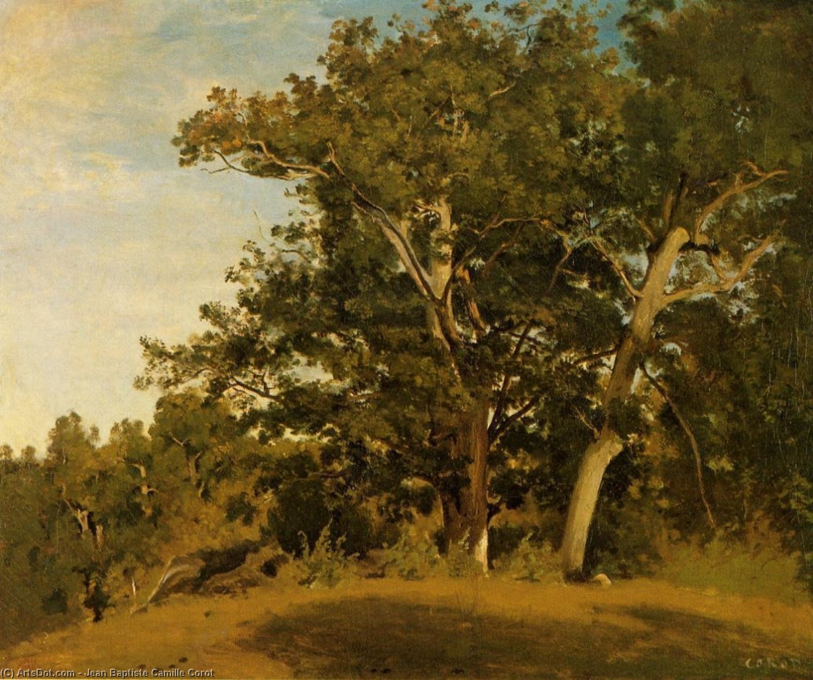 Wikioo.org - The Encyclopedia of Fine Arts - Painting, Artwork by Jean Baptiste Camille Corot - Fountainebleau - Aux Georges d'Apremont
