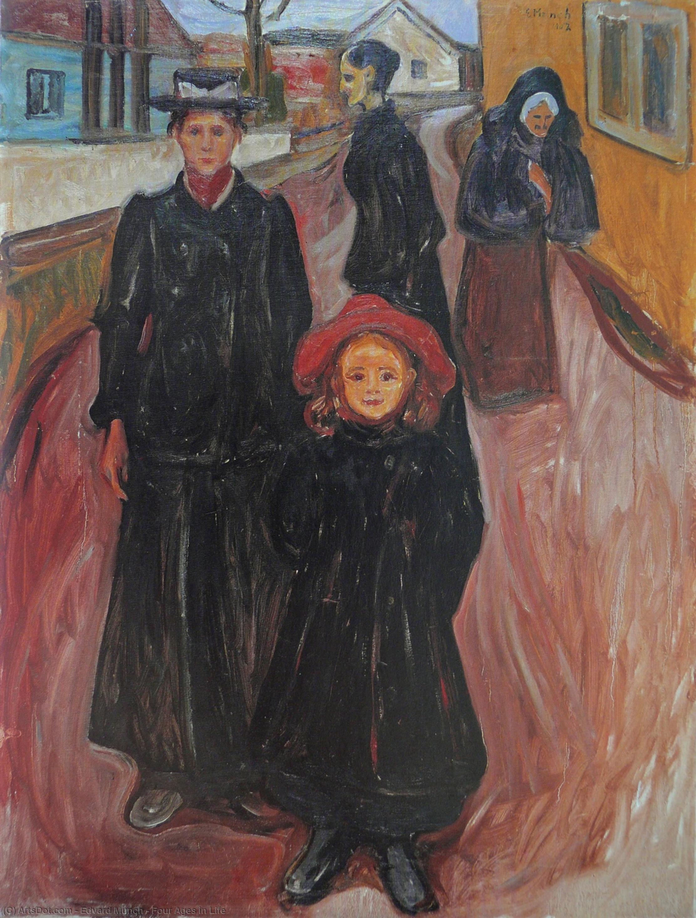 Wikioo.org – L'Encyclopédie des Beaux Arts - Peinture, Oeuvre de Edvard Munch - quatre âges à  dans  vie