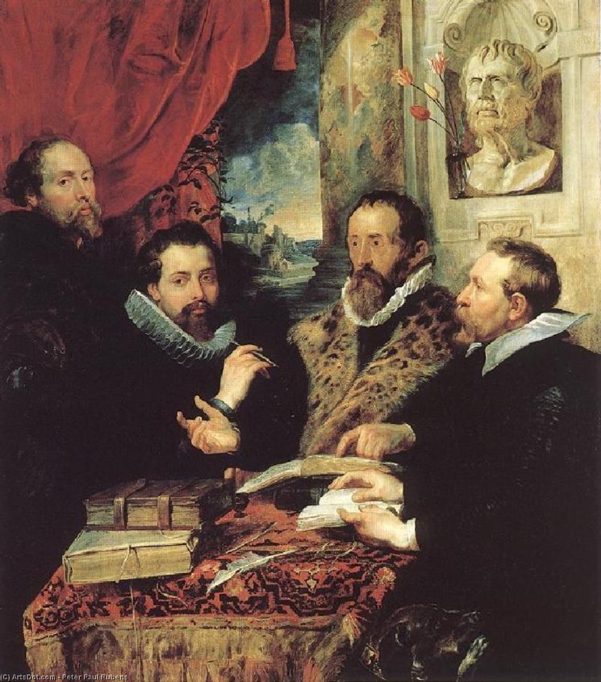 Wikioo.org – La Enciclopedia de las Bellas Artes - Pintura, Obras de arte de Peter Paul Rubens - Los cuatro filósofos