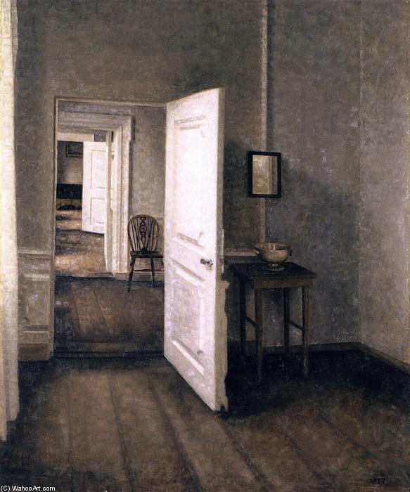 Wikioo.org - The Encyclopedia of Fine Arts - Painting, Artwork by Vilhelm (Hammershøi)Hammershoi - Four Rooms, Interior from the Artist's Home, Strandgade 25
