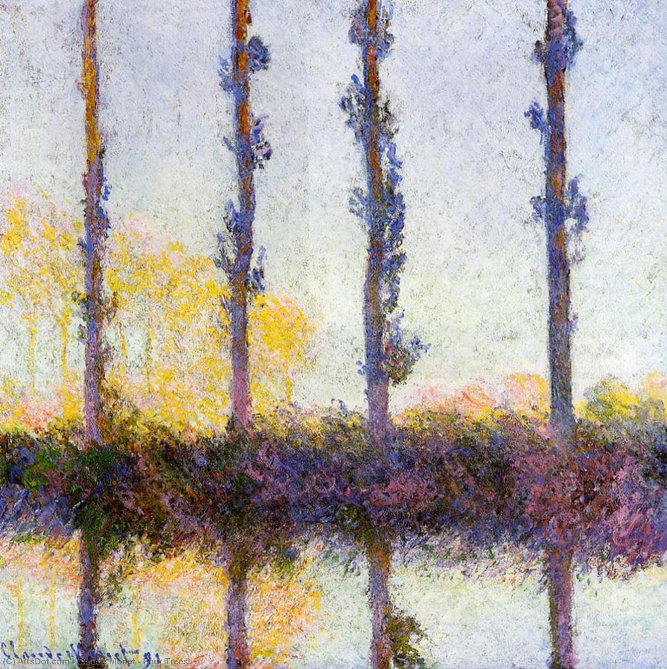 Wikioo.org – L'Encyclopédie des Beaux Arts - Peinture, Oeuvre de Claude Monet - quatre arbres