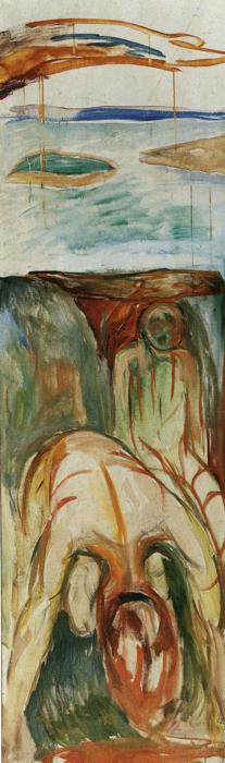 Wikioo.org - The Encyclopedia of Fine Arts - Painting, Artwork by Edvard Munch - Fragment of War (also known as The Storm)