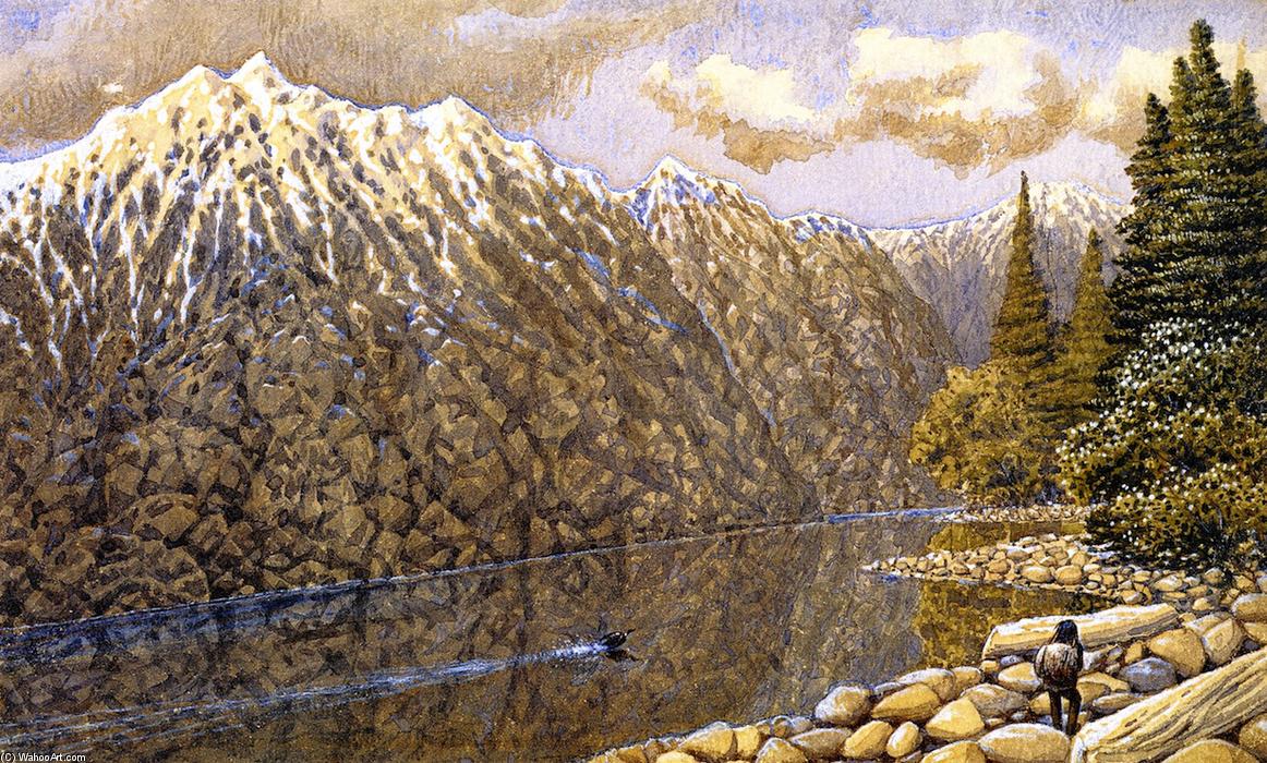 Wikioo.org - The Encyclopedia of Fine Arts - Painting, Artwork by William George Richardson Hind - Fraser River, Loon
