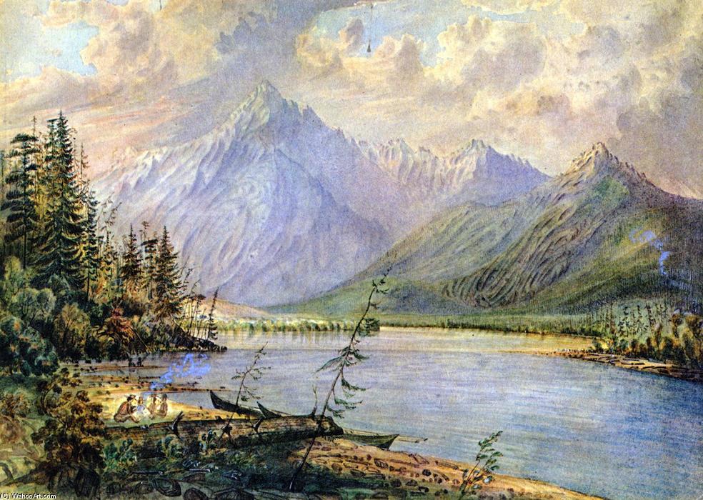 Wikioo.org - The Encyclopedia of Fine Arts - Painting, Artwork by James Madison Alden - Fraser's [sic] River Camp