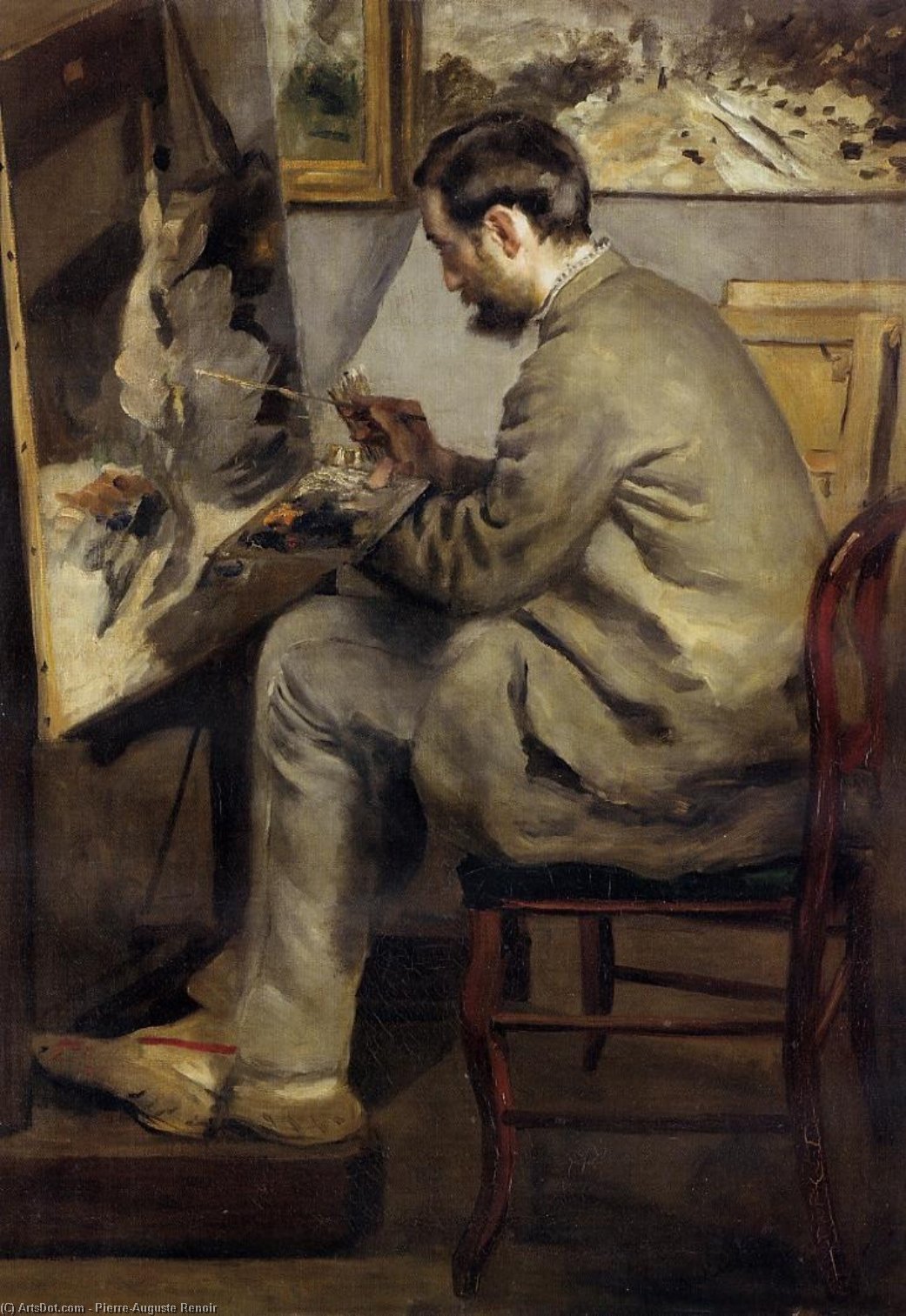 Wikioo.org - Bách khoa toàn thư về mỹ thuật - Vẽ tranh, Tác phẩm nghệ thuật Pierre-Auguste Renoir - Frederic Bazille Painting 'The Heron'