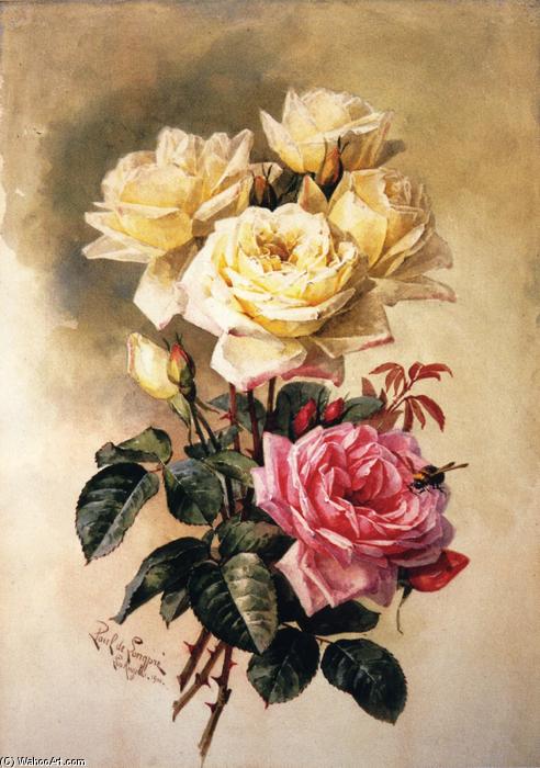 WikiOO.org - Encyclopedia of Fine Arts - Malba, Artwork Paul De Longpre - French Bridal Roses