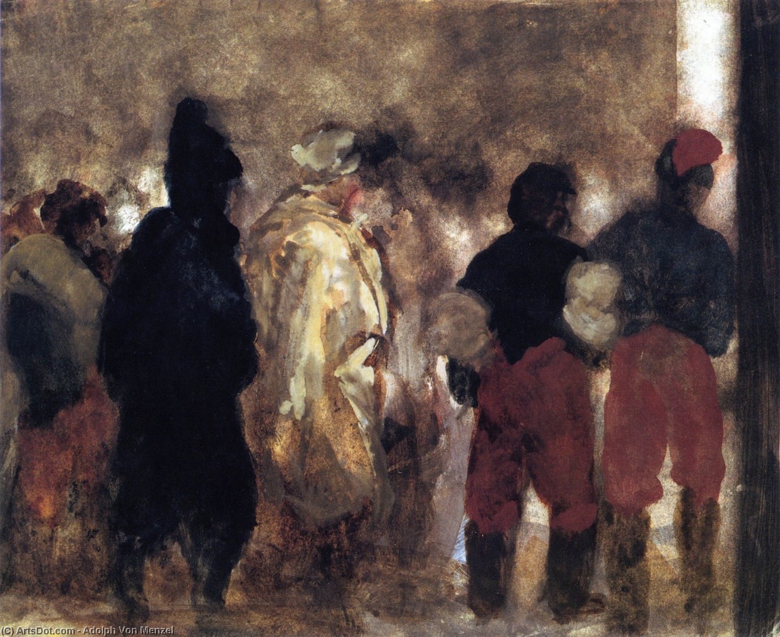 Wikioo.org – La Enciclopedia de las Bellas Artes - Pintura, Obras de arte de Adolph Menzel - Los prisioneros de guerra franceses en Marcha