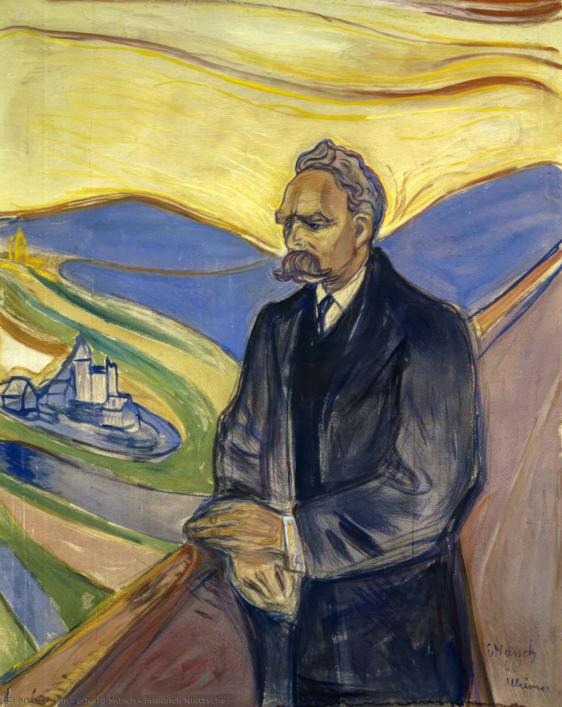 Wikioo.org - The Encyclopedia of Fine Arts - Painting, Artwork by Edvard Munch - Friedrich Nietzsche