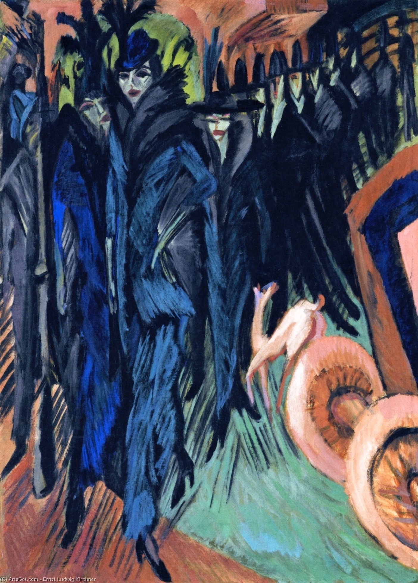 Wikioo.org - The Encyclopedia of Fine Arts - Painting, Artwork by Ernst Ludwig Kirchner - Friedrichstrasse, Berlin