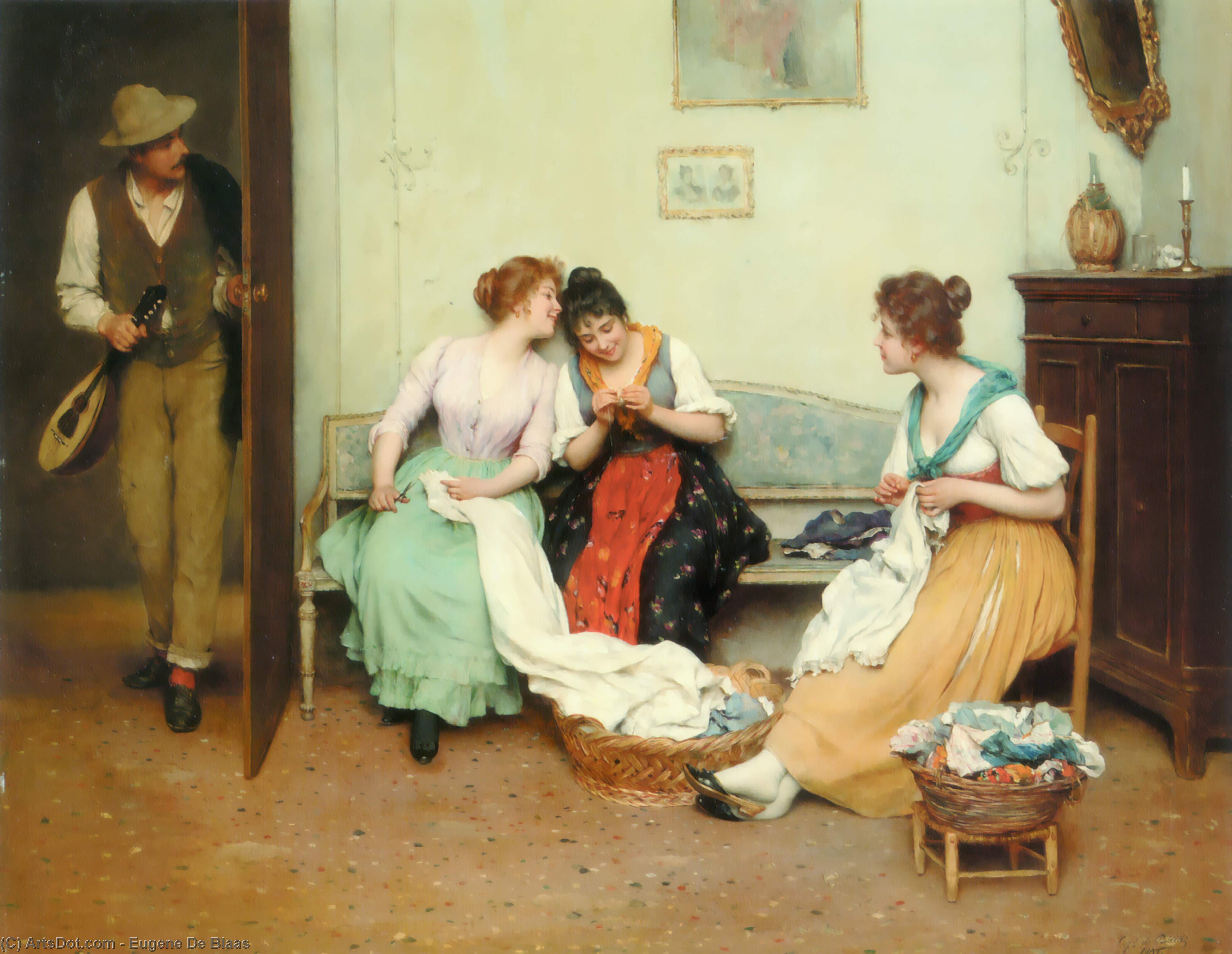 Wikioo.org - The Encyclopedia of Fine Arts - Painting, Artwork by Eugene De Blaas - The Friendly Gossips