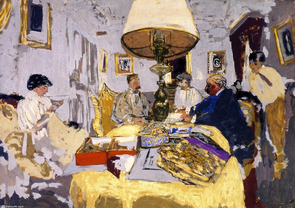 Wikioo.org – L'Enciclopedia delle Belle Arti - Pittura, Opere di Jean Edouard Vuillard - Amici intorno al Tavolo