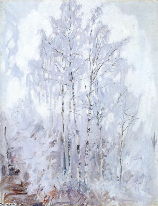 WikiOO.org - دایره المعارف هنرهای زیبا - نقاشی، آثار هنری Akseli Gallen Kallela - Frosty Birch Trees