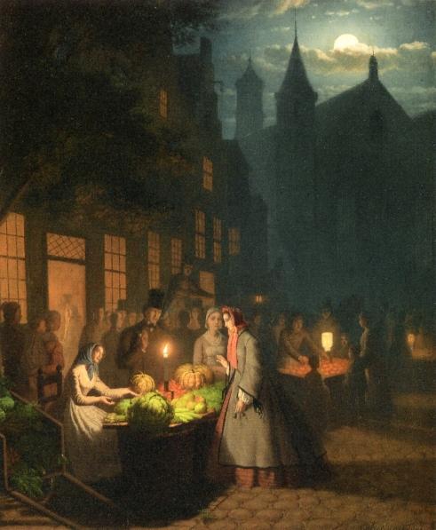 Wikioo.org - The Encyclopedia of Fine Arts - Painting, Artwork by Johann Mongels Culverhouse - Fruit and Vegetable Market