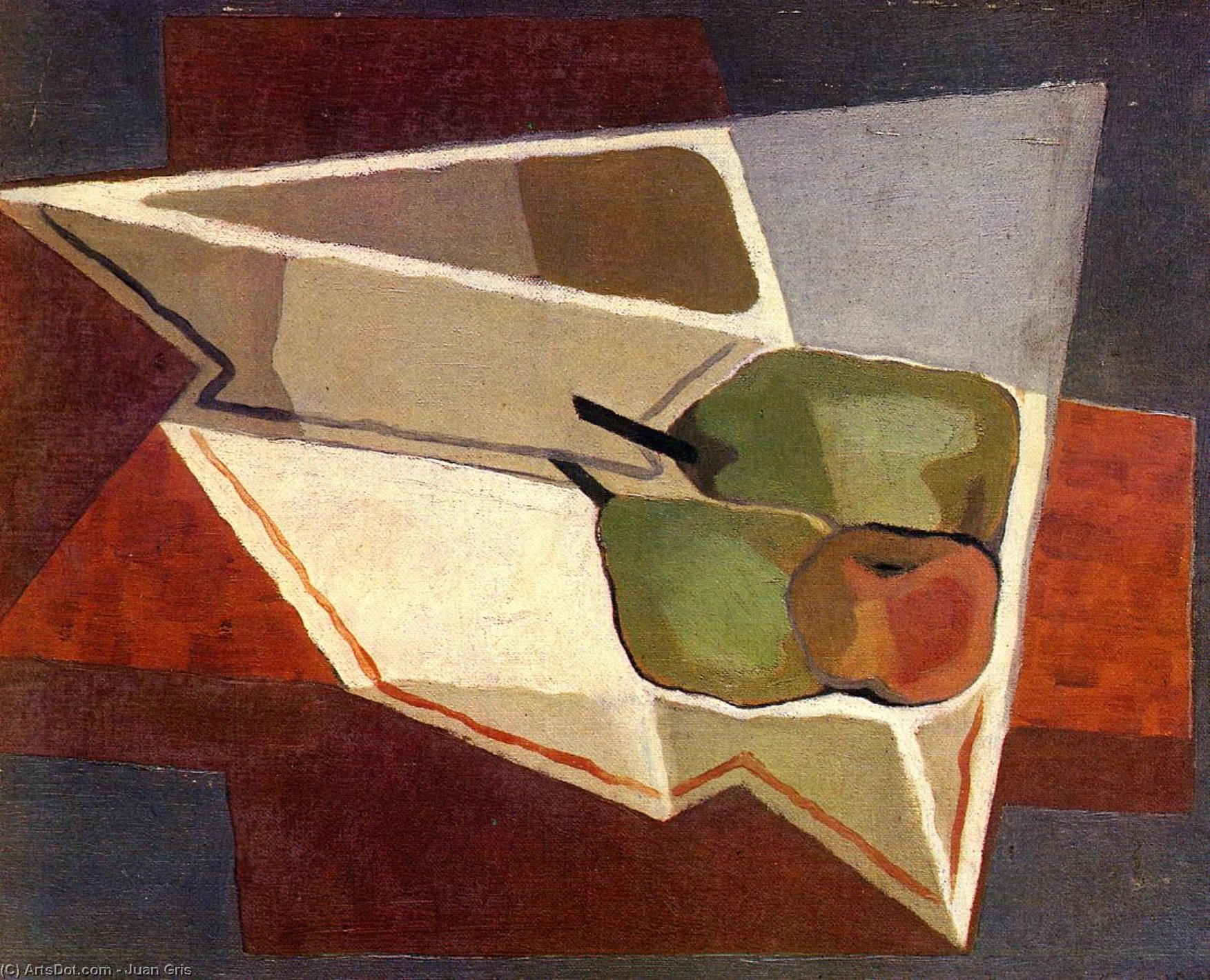 Wikioo.org - The Encyclopedia of Fine Arts - Painting, Artwork by Juan Gris - Fruit with Bowl