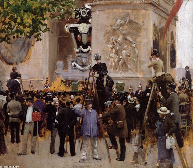 Wikioo.org – L'Encyclopédie des Beaux Arts - Peinture, Oeuvre de Jean Georges Béraud - Les funérailles de Victor Hugo