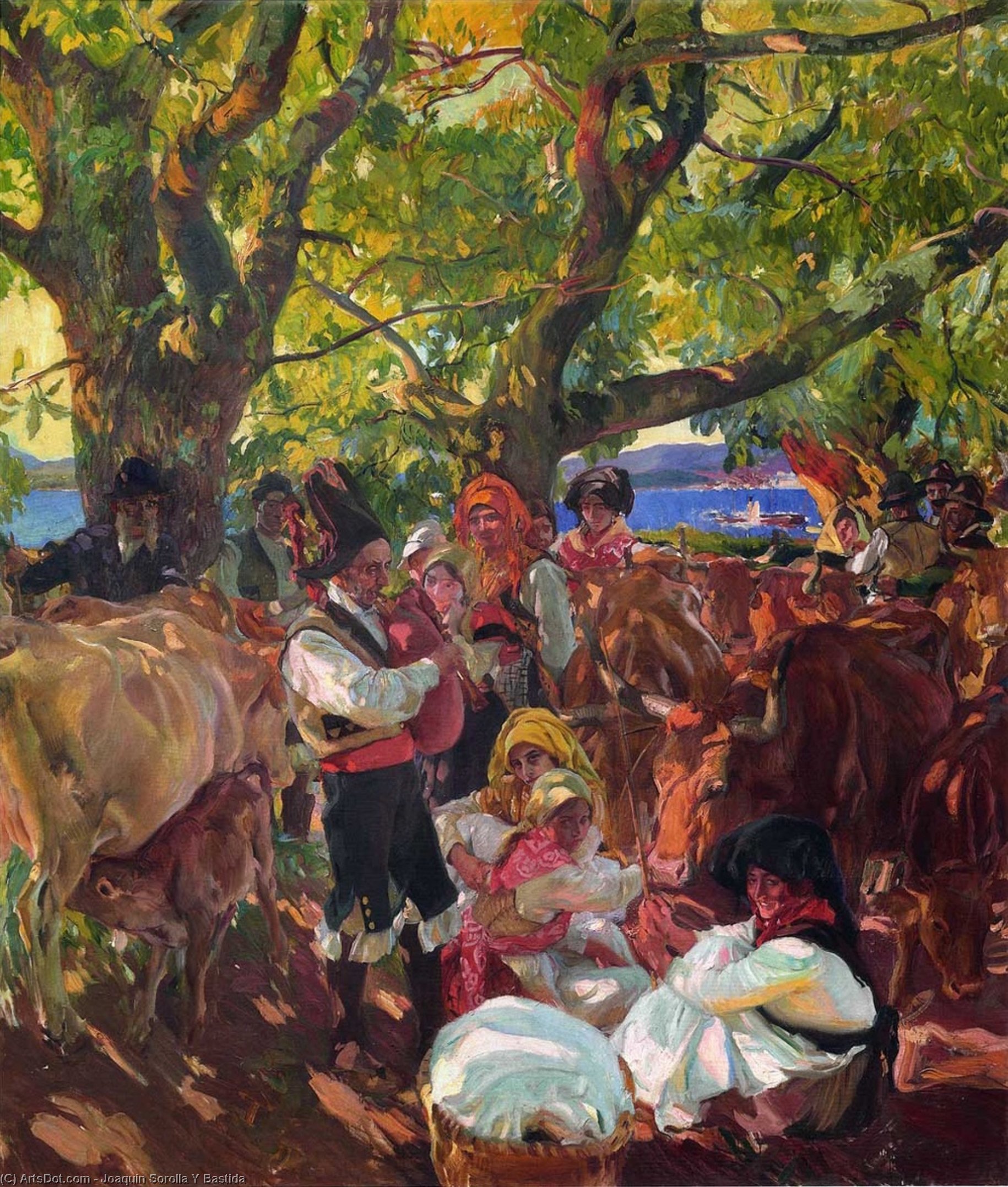 Wikioo.org - The Encyclopedia of Fine Arts - Painting, Artwork by Joaquin Sorolla Y Bastida - Galicia, the Pilgrimage (also known as The Cattle Fair, Galicia)