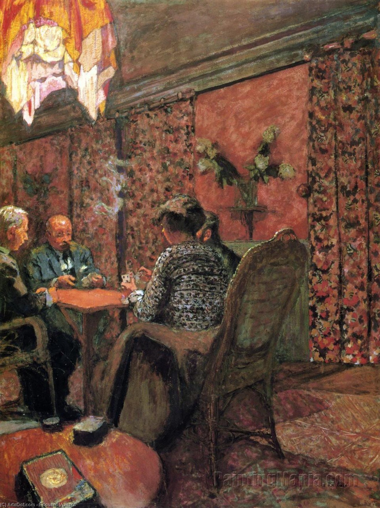 WikiOO.org - Encyclopedia of Fine Arts - Lukisan, Artwork Jean Edouard Vuillard - The Game of Bridge - The Salon at the Clos Cêzanne