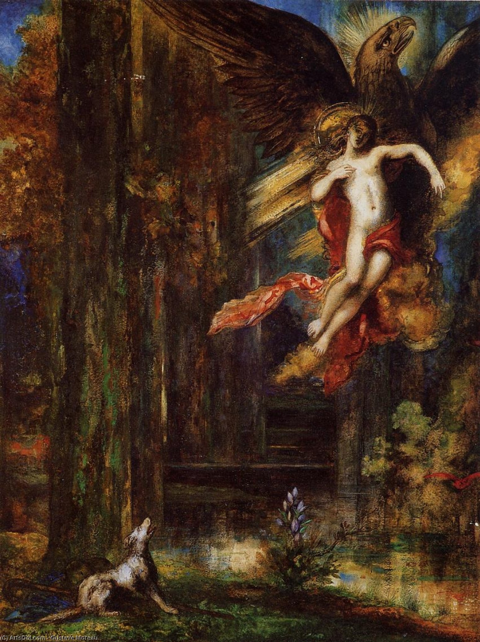 WikiOO.org - Encyclopedia of Fine Arts - Maalaus, taideteos Gustave Moreau - Ganymede