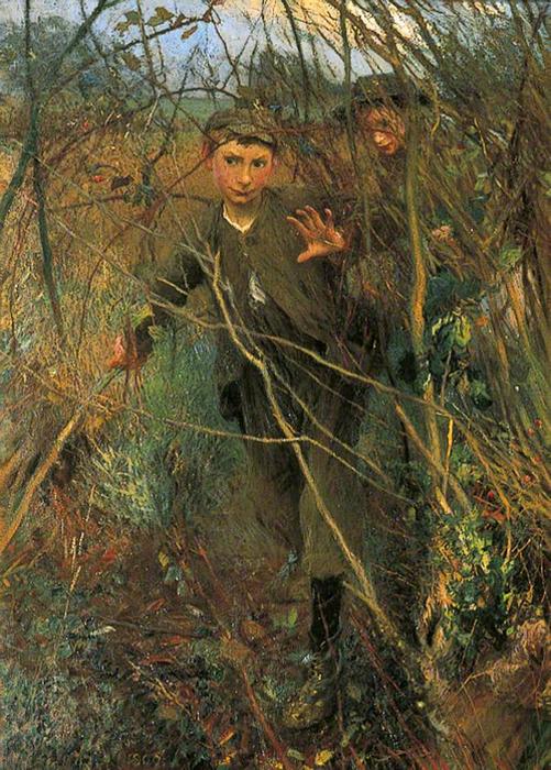 Wikioo.org - The Encyclopedia of Fine Arts - Painting, Artwork by George Clausen - The Gap in the Hedge