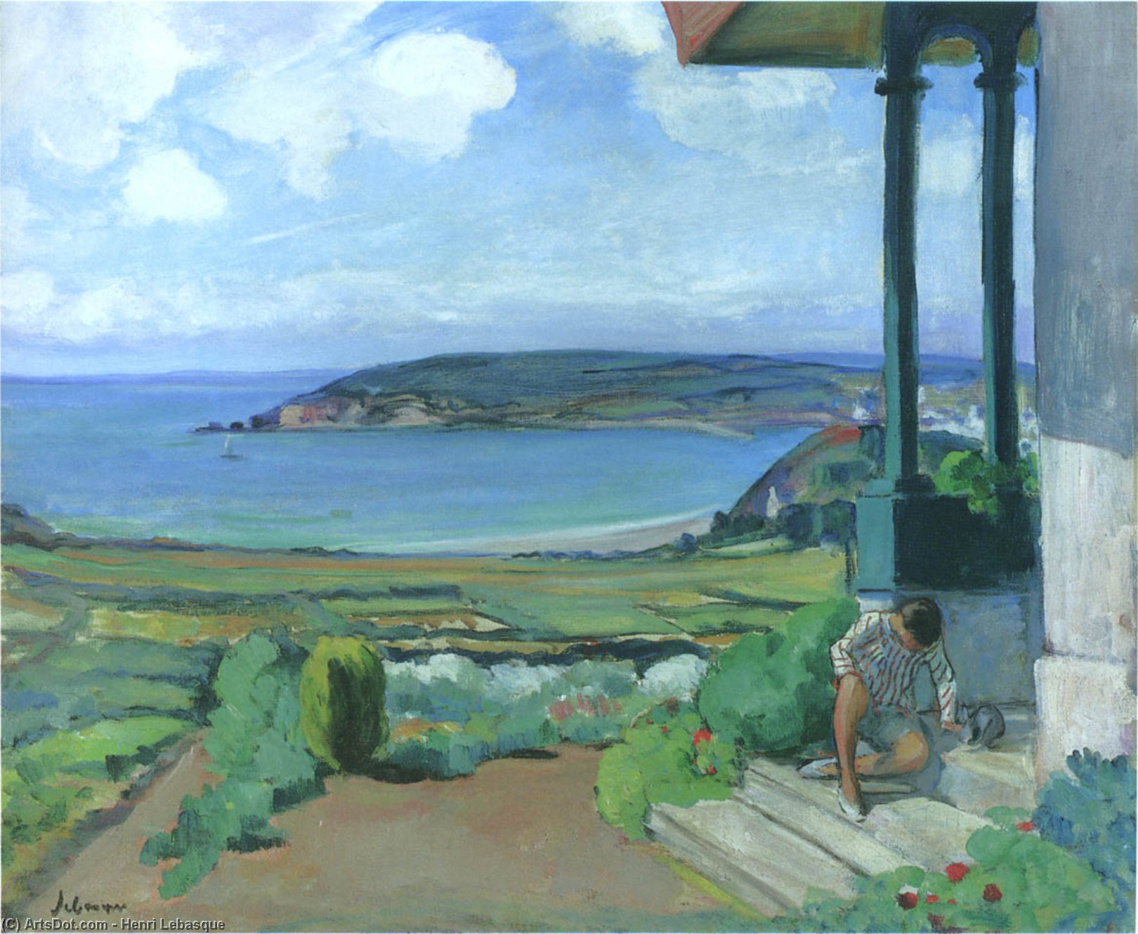 Wikioo.org - The Encyclopedia of Fine Arts - Painting, Artwork by Henri Lebasque - Garden by the Bay of Morgat