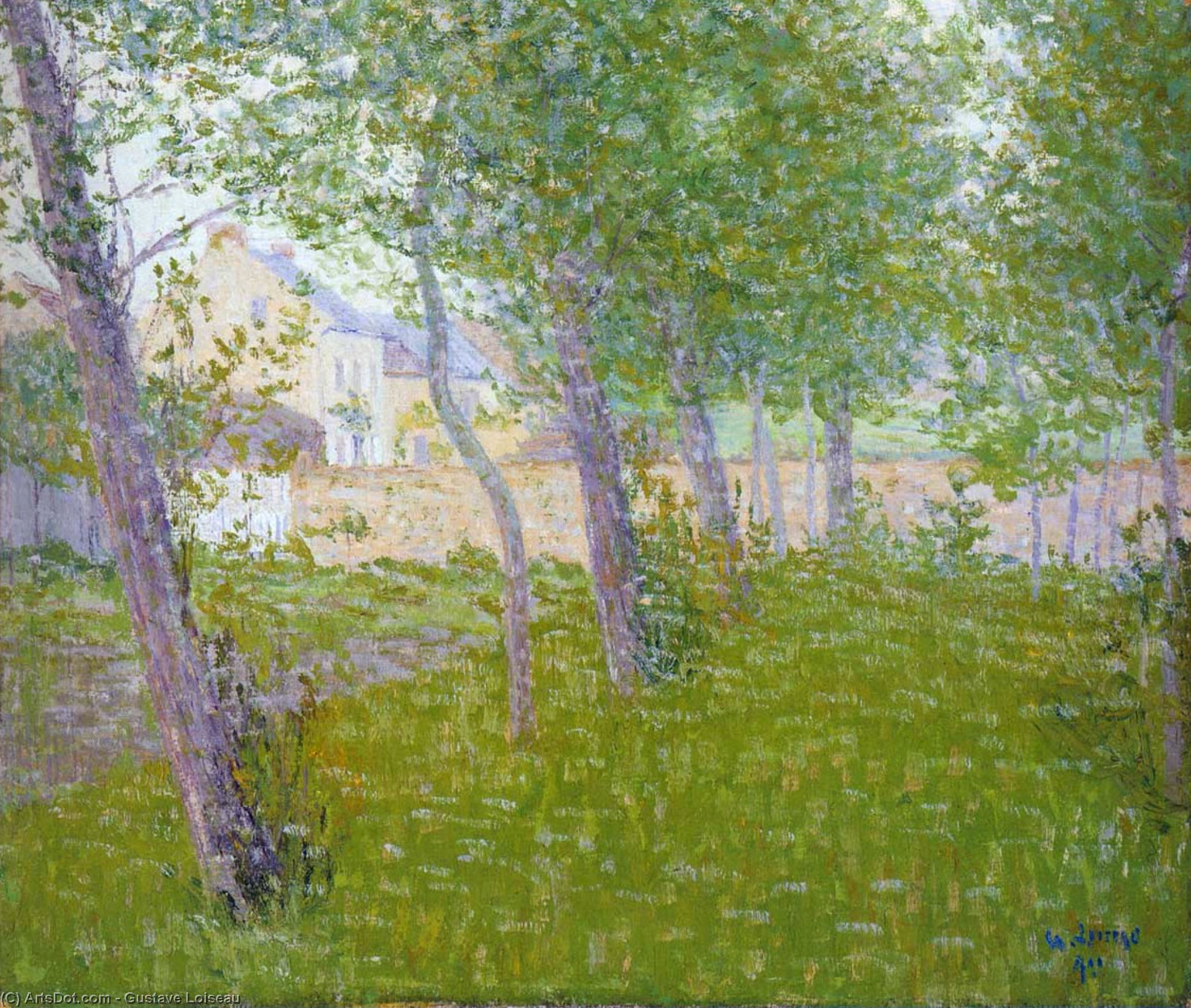 Wikioo.org – La Enciclopedia de las Bellas Artes - Pintura, Obras de arte de Gustave Loiseau - jardín por el casa