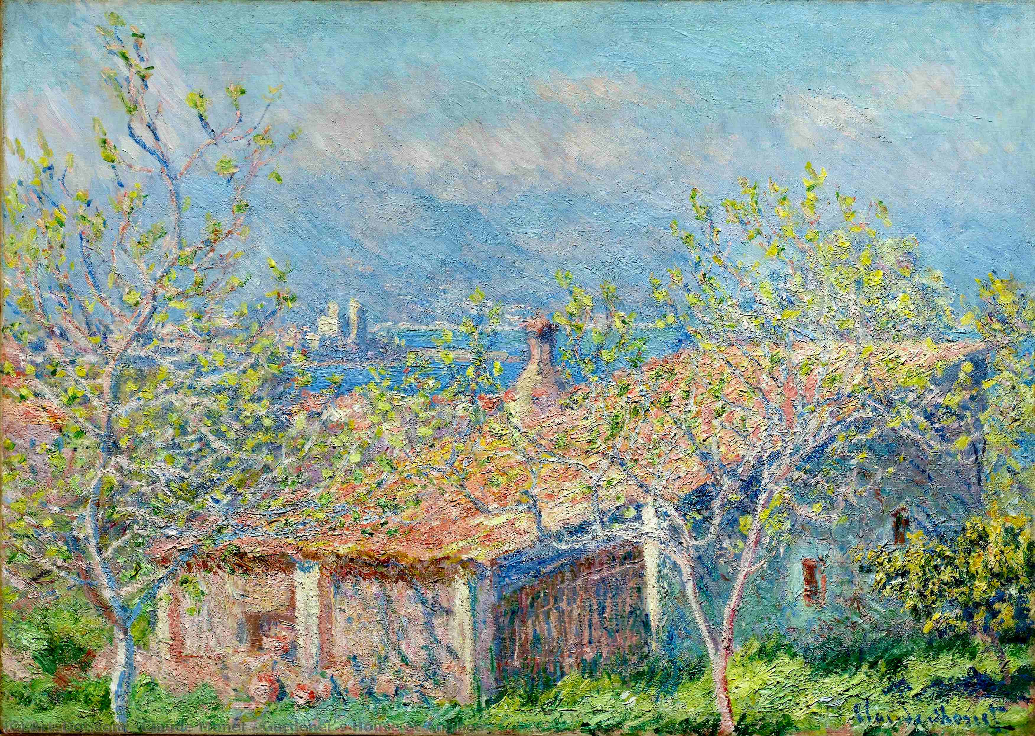 Wikioo.org - The Encyclopedia of Fine Arts - Painting, Artwork by Claude Monet - Gardener's House at Antibes
