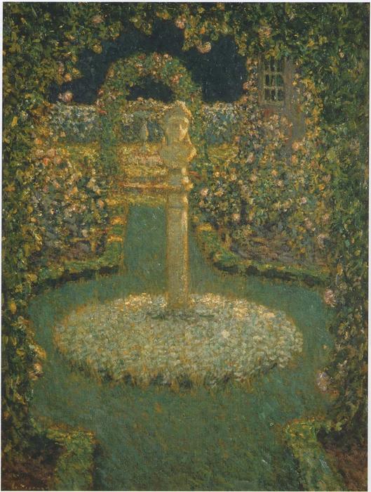 Wikioo.org - The Encyclopedia of Fine Arts - Painting, Artwork by Henri Eugène Augustin Le Sidaner - Garden in the full moon