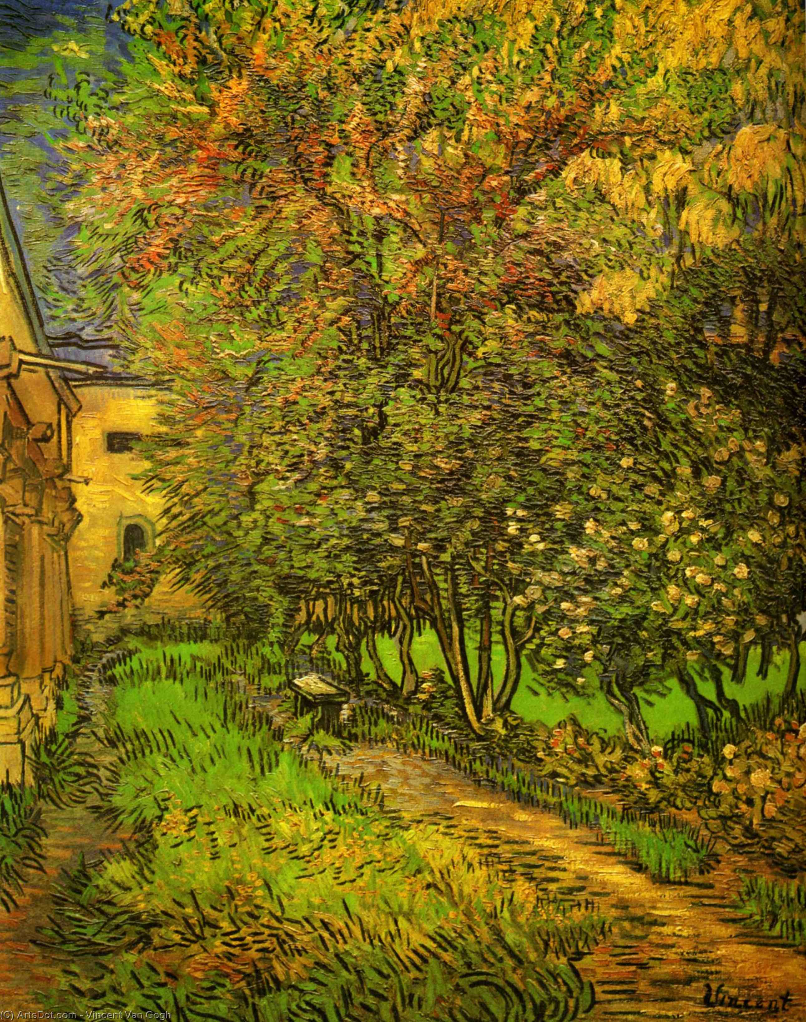 WikiOO.org – 美術百科全書 - 繪畫，作品 Vincent Van Gogh -  的 garden 的 Saint-Paul 医院