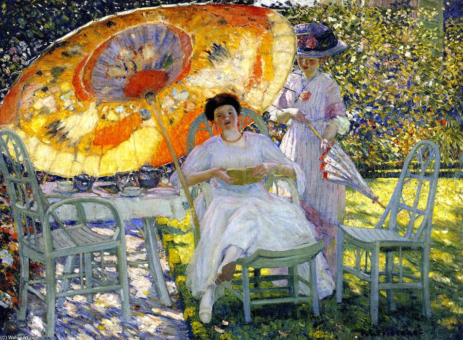 Wikioo.org - The Encyclopedia of Fine Arts - Painting, Artwork by Frederick Carl Frieseke - The Garden Parasol