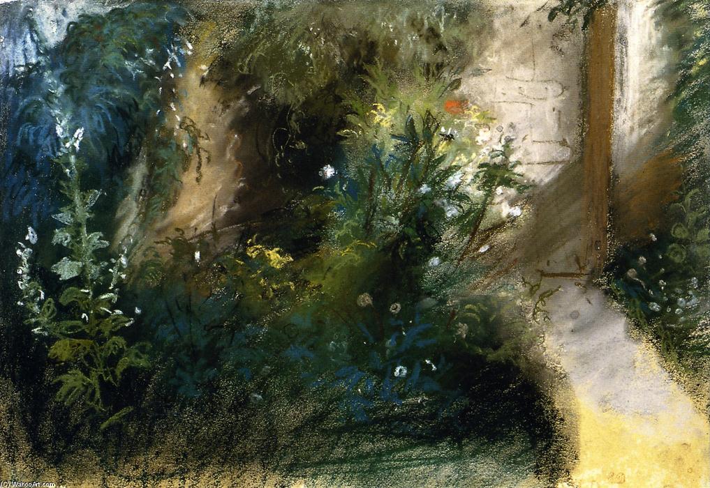 Wikioo.org - สารานุกรมวิจิตรศิลป์ - จิตรกรรม Eugène Delacroix - A Garden Path at Augerville
