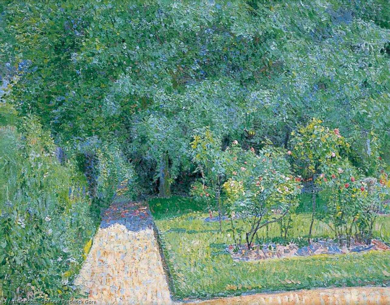 WikiOO.org - Encyclopedia of Fine Arts - Lukisan, Artwork Spencer Frederick Gore - The Garden Path, Garth House