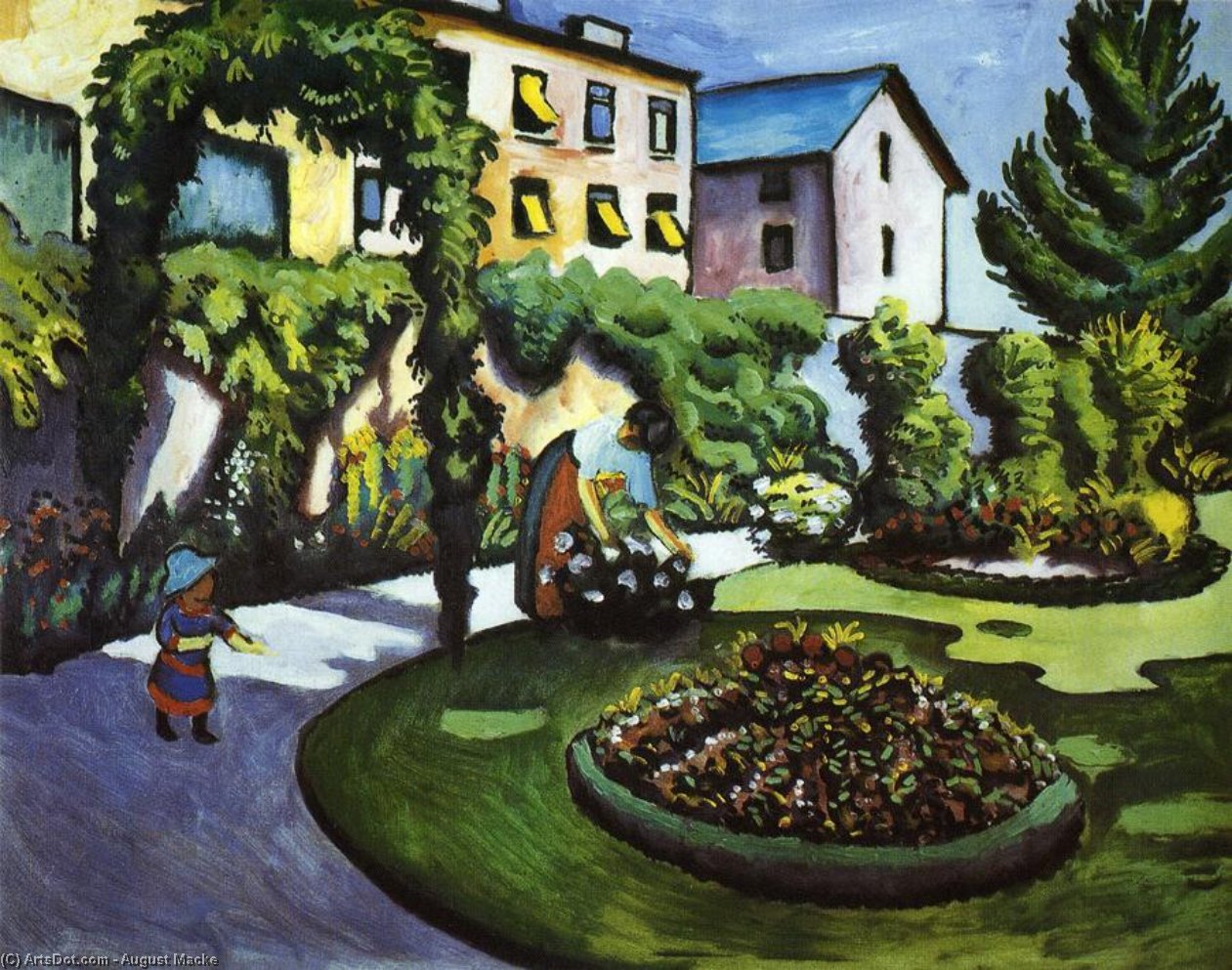 WikiOO.org – 美術百科全書 - 繪畫，作品 August Macke - 花园图片 ( 也被称为 的 Macke's 花园 波恩 )