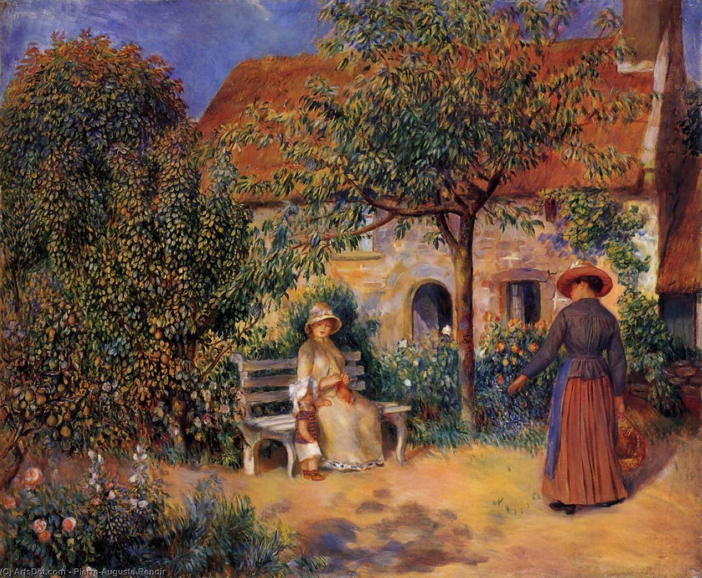 WikiOO.org - 백과 사전 - 회화, 삽화 Pierre-Auguste Renoir - Garden Scene in Brittany