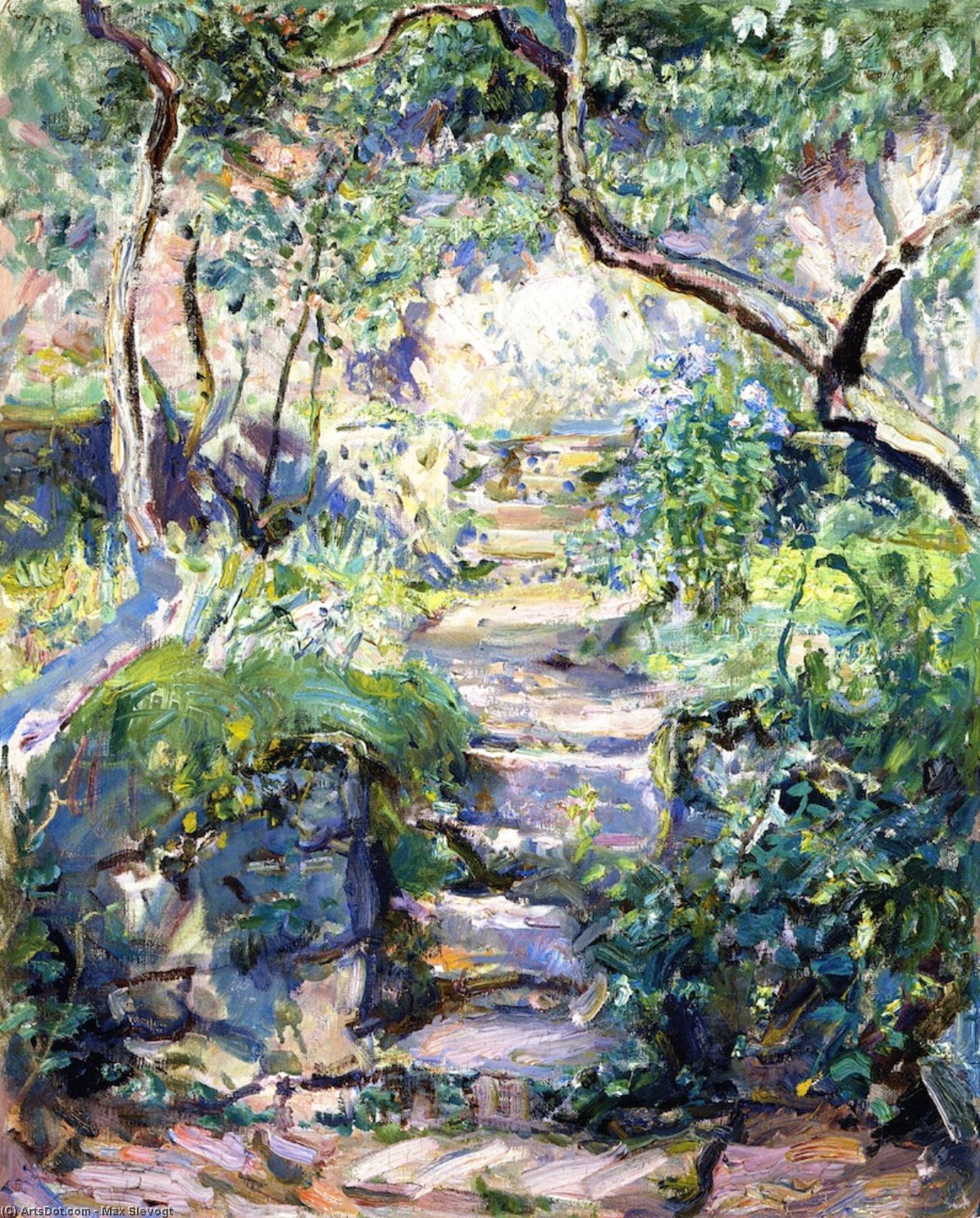 Wikioo.org - The Encyclopedia of Fine Arts - Painting, Artwork by Max Slevogt - Garden Steps in Neukastel