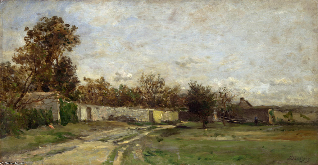 Wikioo.org - The Encyclopedia of Fine Arts - Painting, Artwork by Charles François Daubigny - The Garden Wall