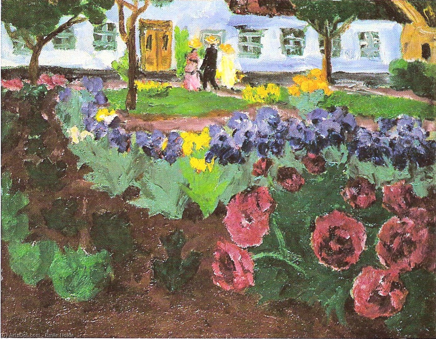 Wikioo.org - The Encyclopedia of Fine Arts - Painting, Artwork by Emile Nolde - Garden with flowers