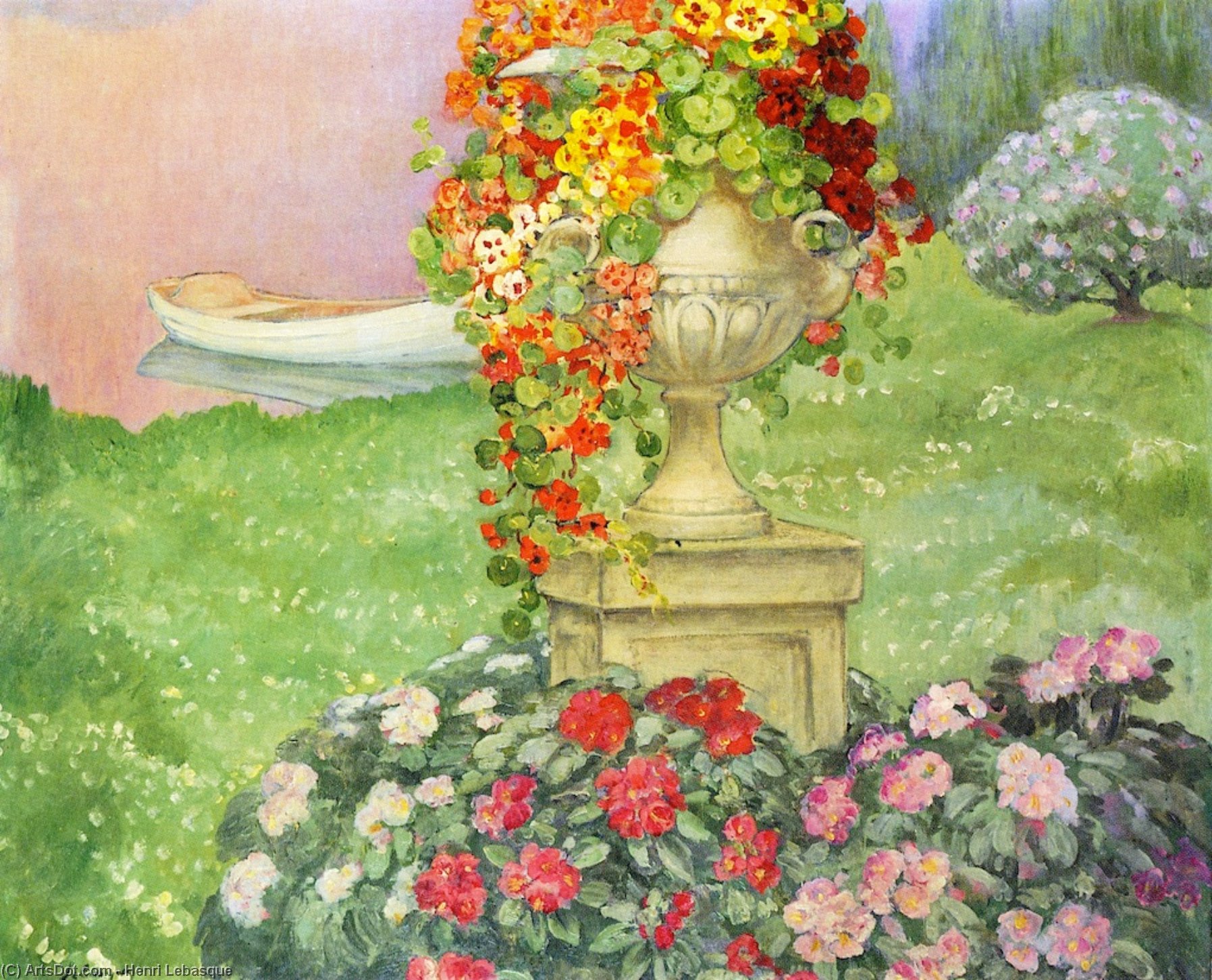 Wikioo.org - The Encyclopedia of Fine Arts - Painting, Artwork by Henri Lebasque - Garden with Urn