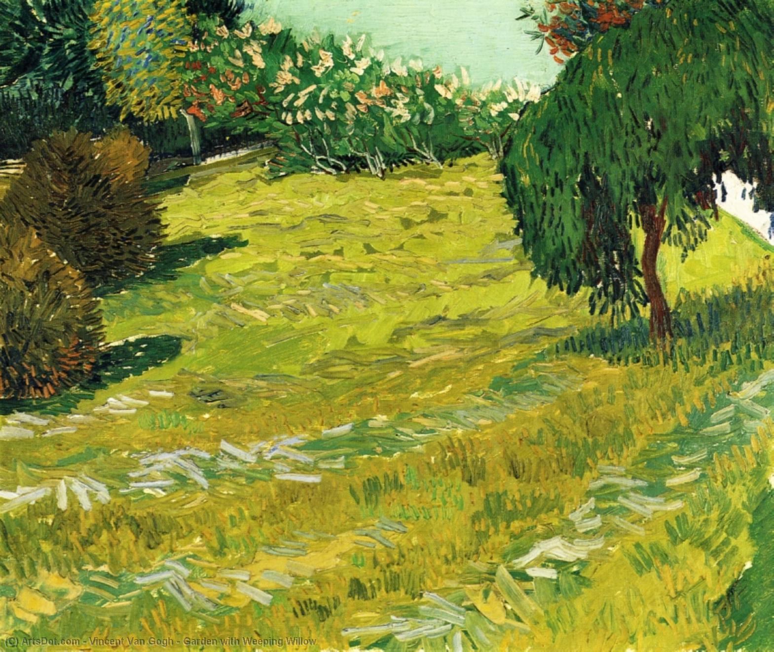 Wikioo.org - The Encyclopedia of Fine Arts - Painting, Artwork by Vincent Van Gogh - Garden with Weeping Willow