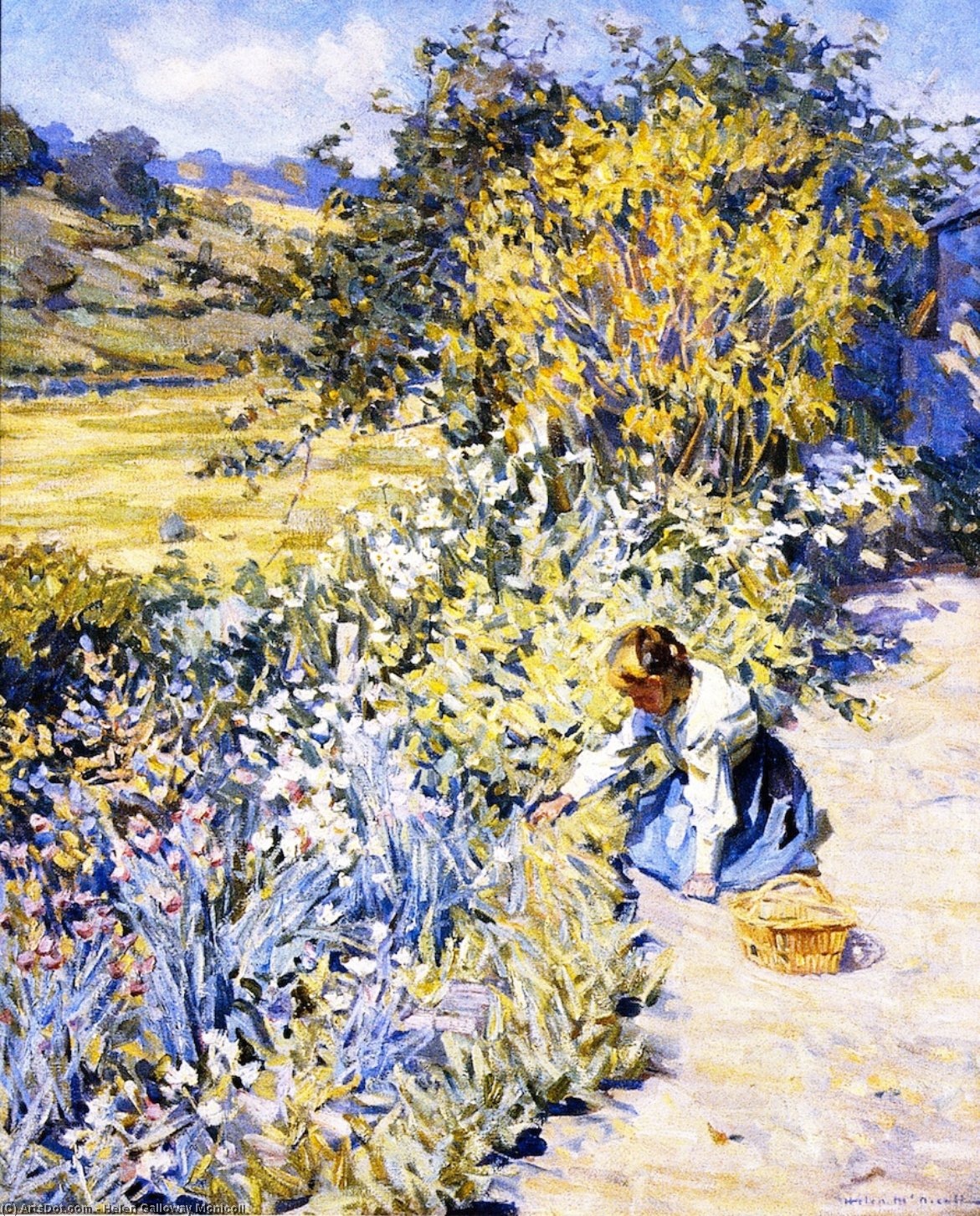 Wikioo.org - The Encyclopedia of Fine Arts - Painting, Artwork by Helen Galloway Mcnicoll - Gathering Flowers
