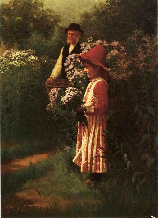Wikioo.org - The Encyclopedia of Fine Arts - Painting, Artwork by Samuel S Carr - Gathering Flowers