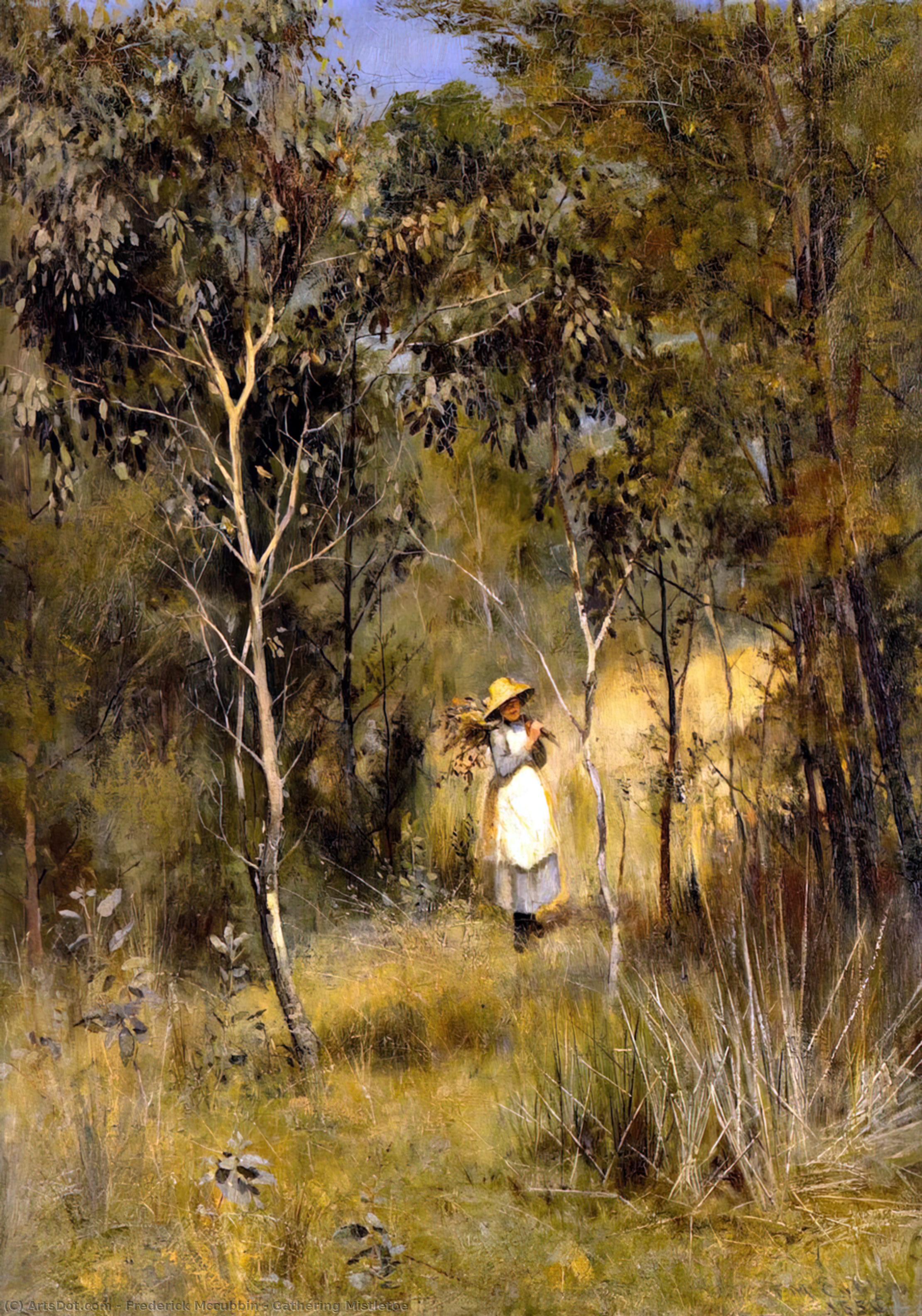 Wikioo.org - The Encyclopedia of Fine Arts - Painting, Artwork by Frederick Mccubbin - Gathering Mistletoe