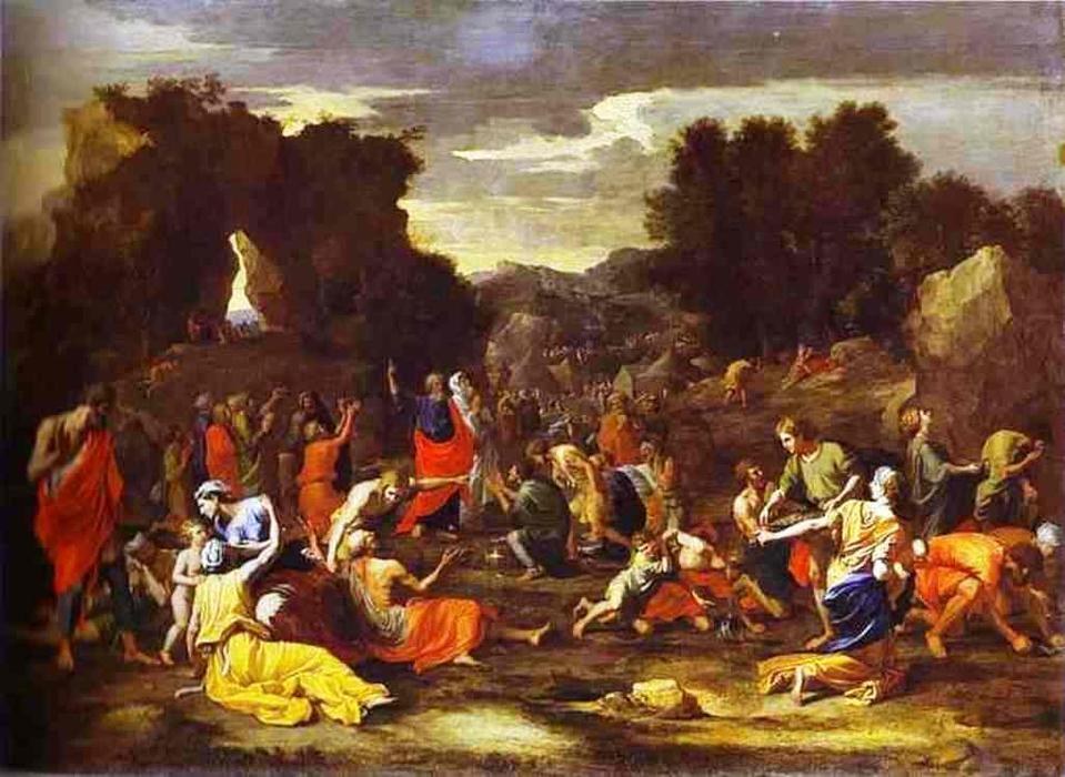 WikiOO.org - 백과 사전 - 회화, 삽화 Nicolas Poussin - Gathering of Manna