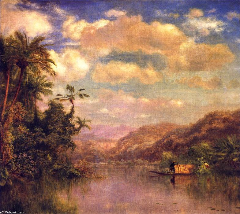 Wikioo.org - The Encyclopedia of Fine Arts - Painting, Artwork by Louis Remy Mignot - Gathering Plantains, Guayaquil Ecuador