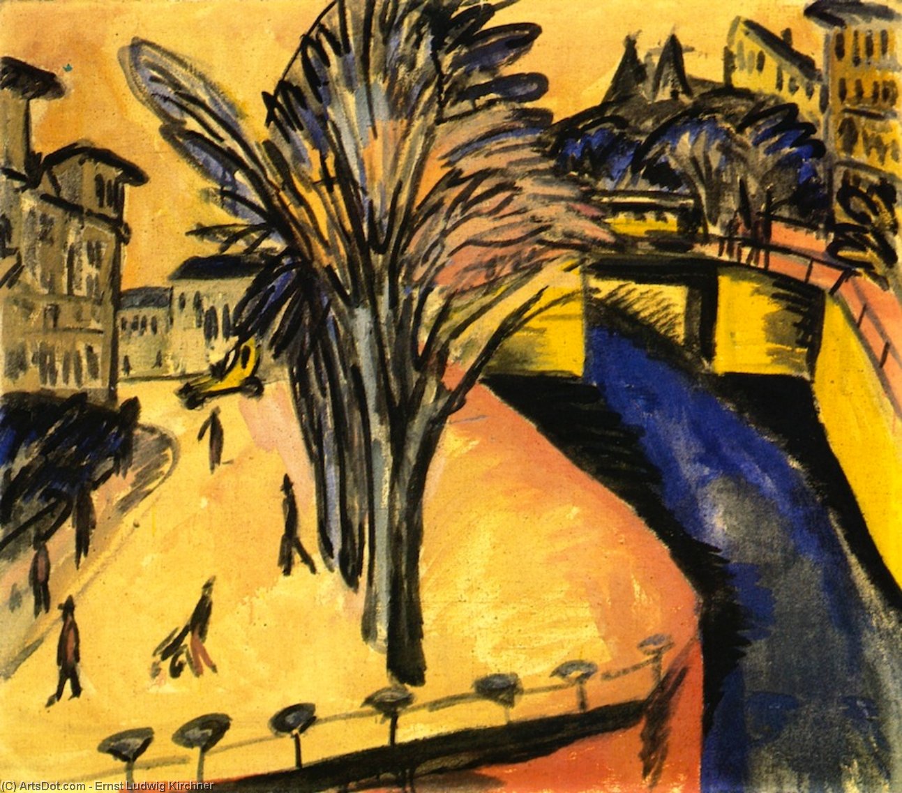 WikiOO.org - دایره المعارف هنرهای زیبا - نقاشی، آثار هنری Ernst Ludwig Kirchner - Gelbes Engelsufer, Berlin