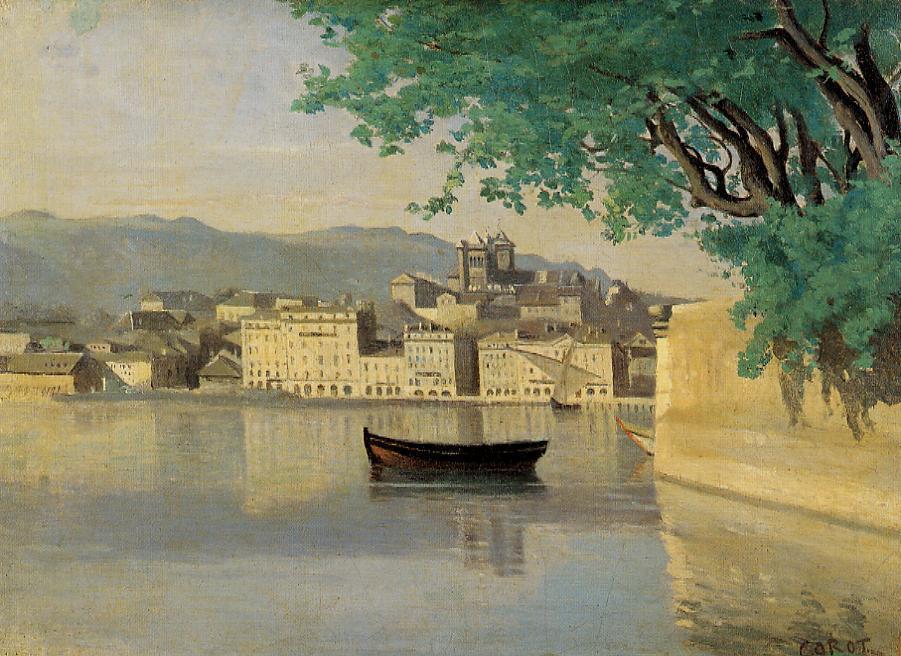 Wikioo.org - The Encyclopedia of Fine Arts - Painting, Artwork by Jean Baptiste Camille Corot - Geneva - View of Part of the City